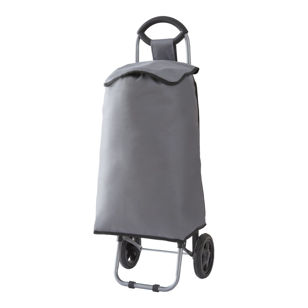 Trolley Portaspesa 'Nørre' Carrello da Spesa Portapacchi a 2 Ruote Telaio Pieghevole Borsa Impermeabile Rimovibile 36 L 30 kg - Grigio Scuro / Nero [en.casa]