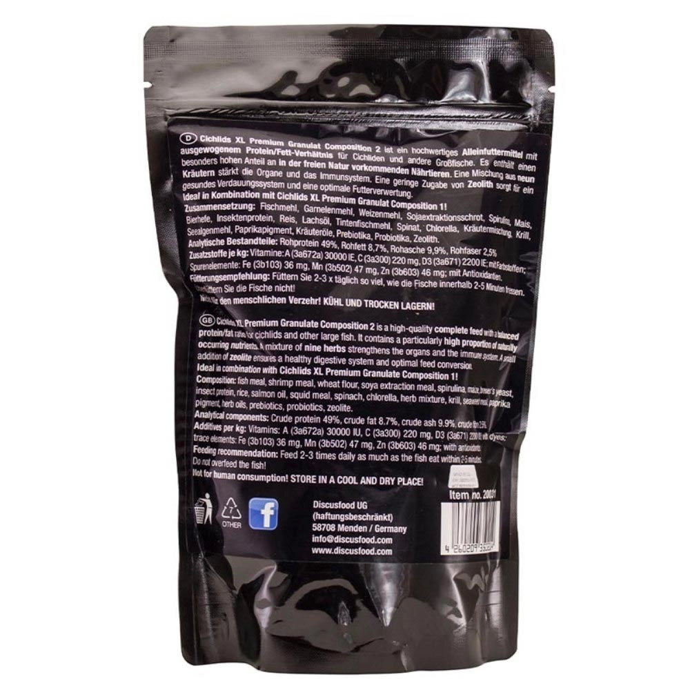 Discusfood Cichlid XL Composition 2 500gr - mangime completo per ciclidi