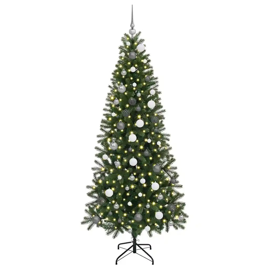 Albero di Natale artificiale con 300 LED Verde 210 cm PE e PVC 3397366