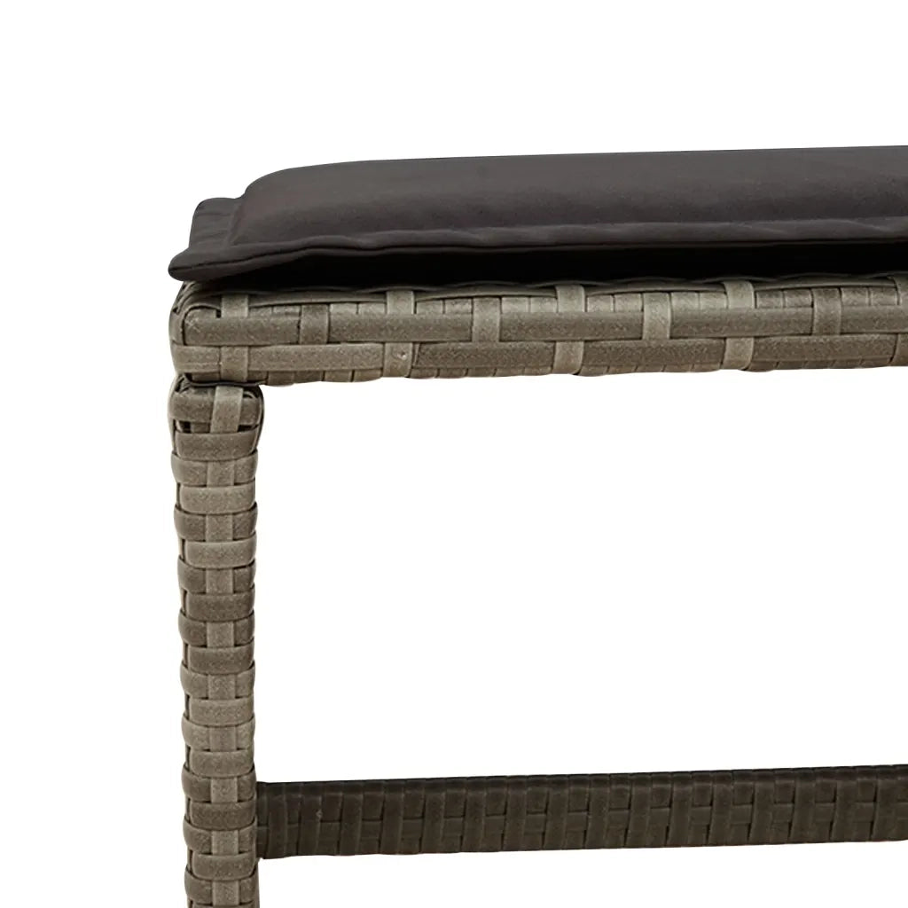 Set da Pranzo da Giardino 13pz con Cuscini Grigio in Polyrattan 3277933