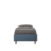 BS COM Letto singolo contenitore imbottito 90x210 microfibra blu
