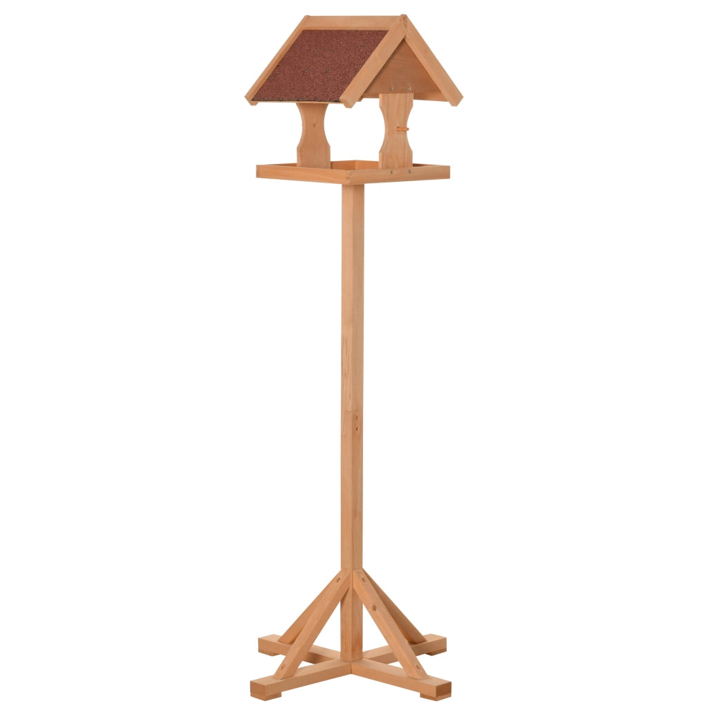 Mangiatoia per uccelli ¨C Minimal ¨C Legno massello, colore naturale, 55x55x144 cm