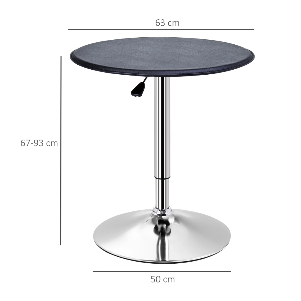 Tavolino da Bar Rotondo Girevole e Regolabile in Altezza (67-93cm)