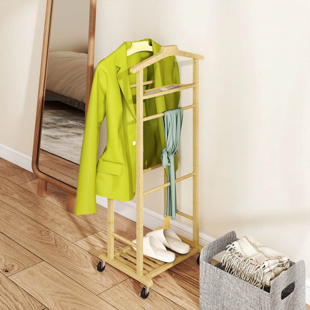 Armadio con appendiabiti e barra per pantaloni ¨C Minimal ¨C 47x33,7x105,5 cm Natural