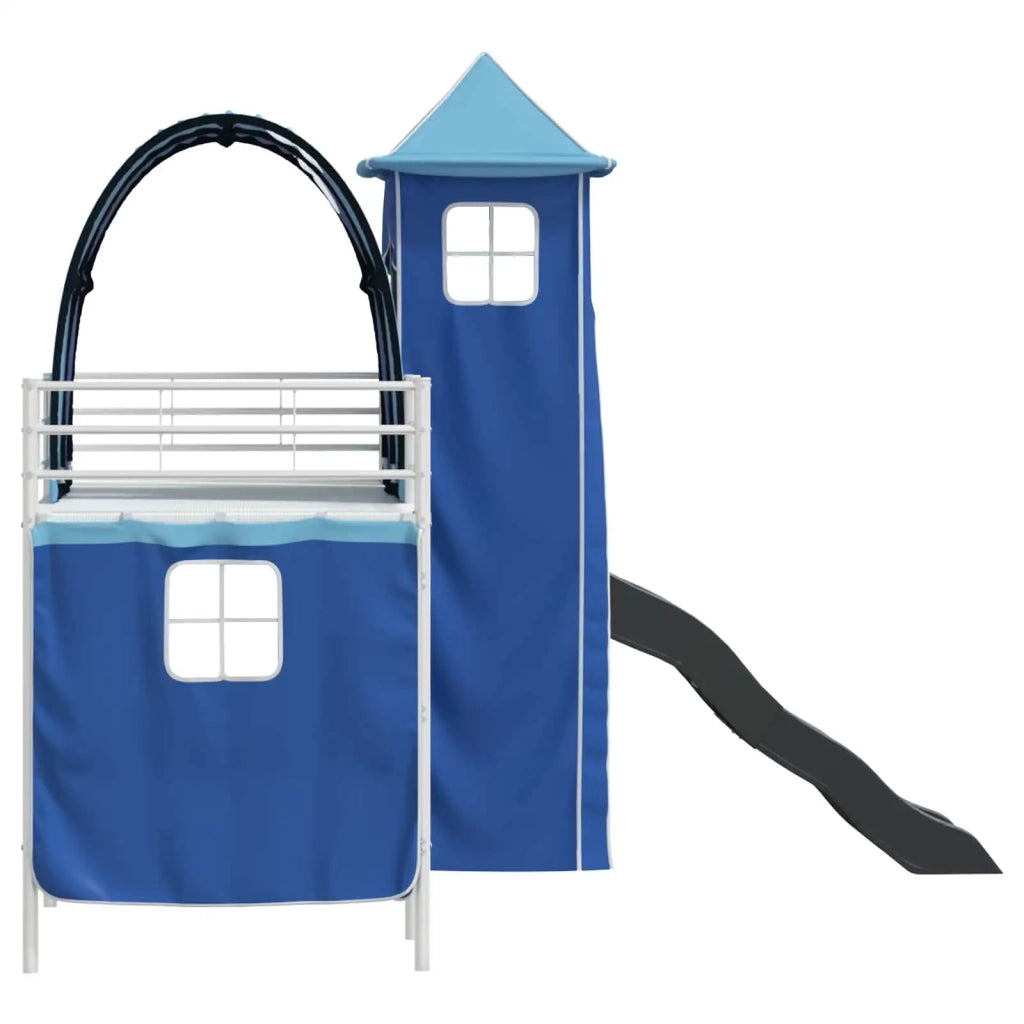 Struttura del letto loft per bambini Bianco e Blu 90 x 190 cm 42020901