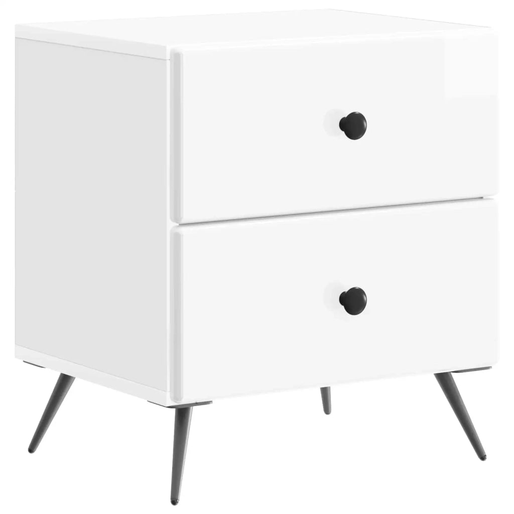 Armadio da Notte 2 pcs Bianco Lucido 43 x 34,5 x 47,5 cm 895454