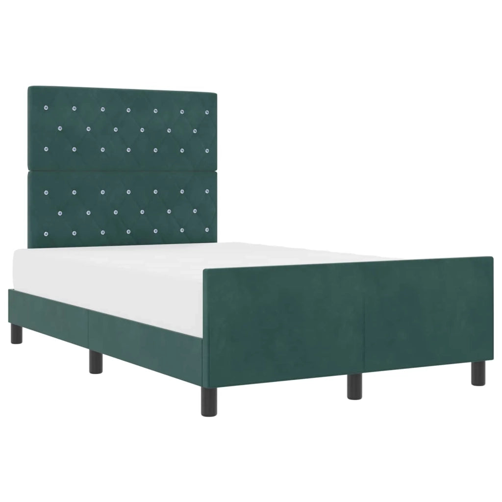 Letto a molle con testiera Verde Scuro 120 x 200 cm Velluto 3344870