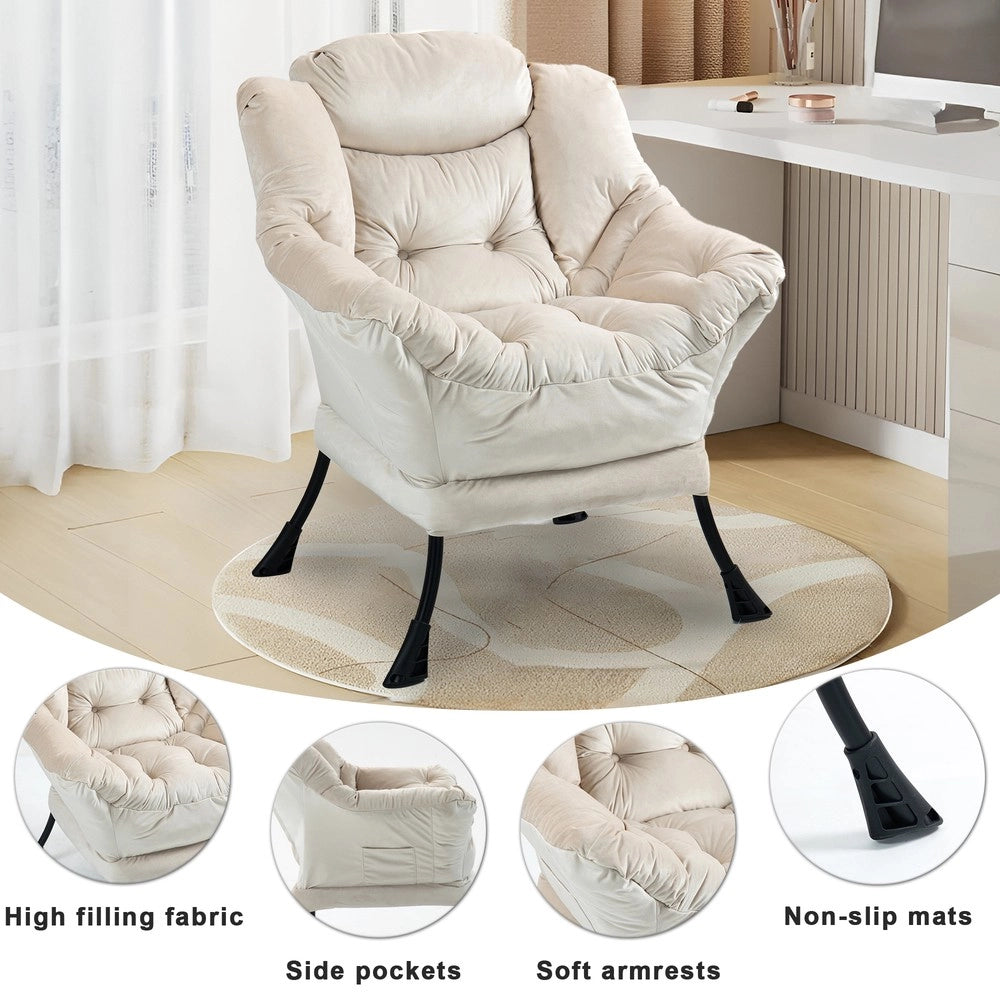 Poltrona Relax con Struttura in Metallo e Tasca Laterale ¨C MINIMAL ¨C Stile Moderno