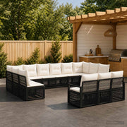 Set Divano da Giardino 13 pz Nero polyrattan 3435862