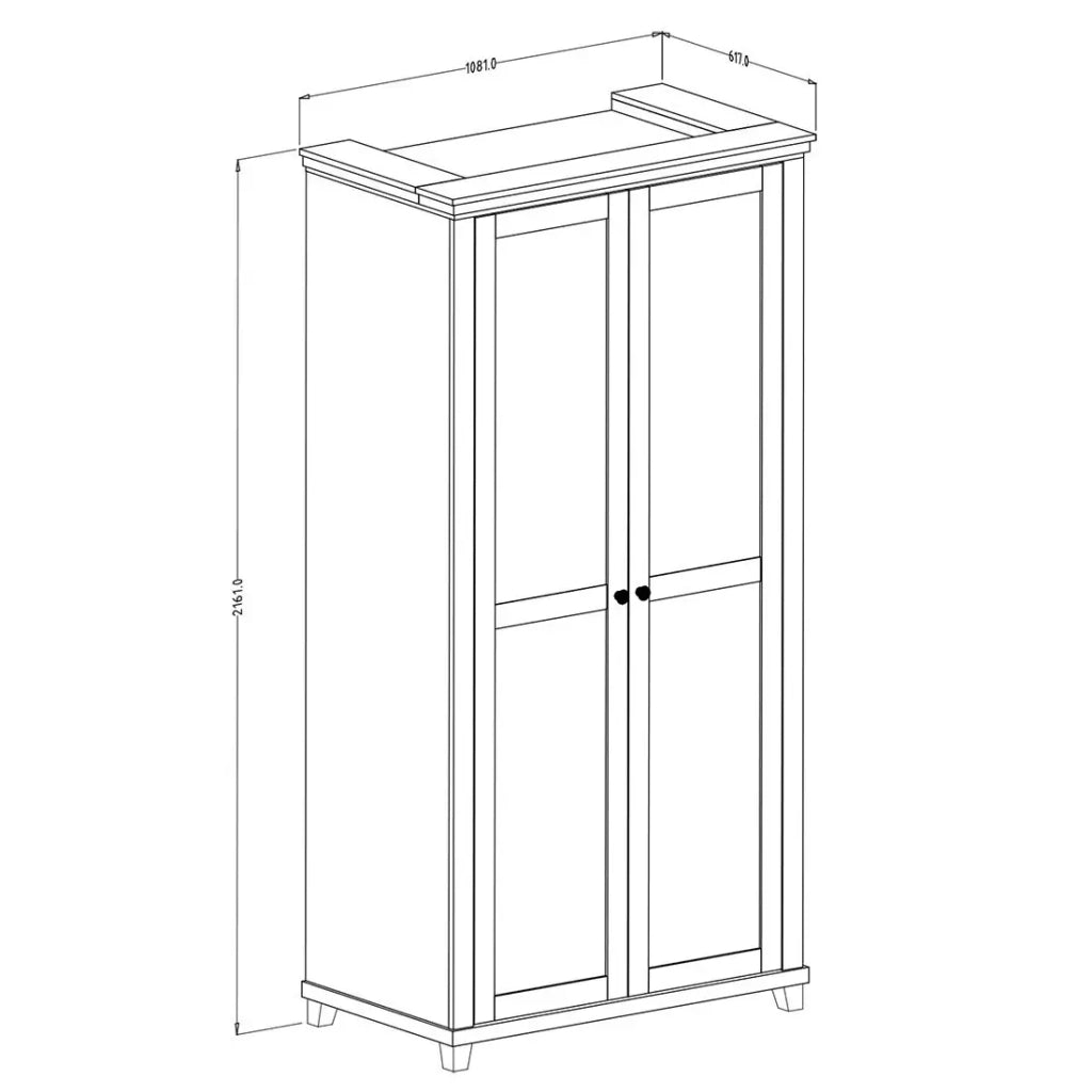 Armadio 110x220 con 2 porte. Colori verde e rovere. Collezione ASSIA.