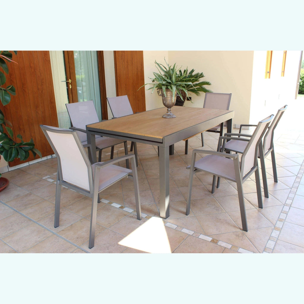 Tavolo da Giardino Allungabile piano in finto Legno 160/240x95 - URBAN