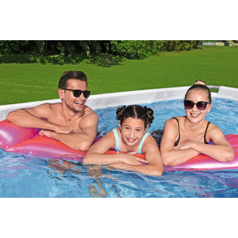 Piscina fuori terra rettangolare Bestway Power Steel 56465 549x274x122 cm con filtro, scaletta e copertura