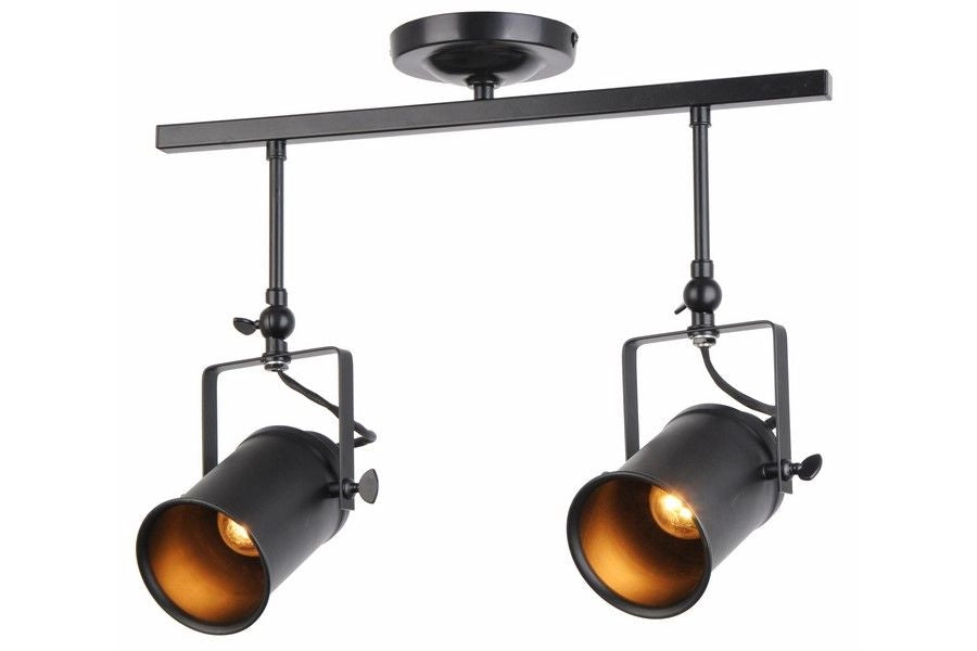 Plafoniera Reality Gemma industriale nera 2xE27 40W