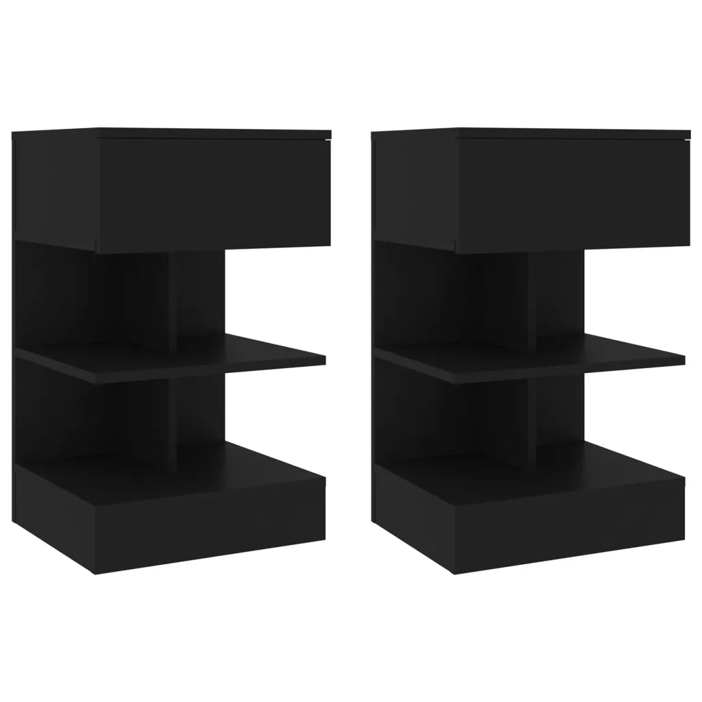 Comodini 2 pz Neri 40x35x65 cm 808651