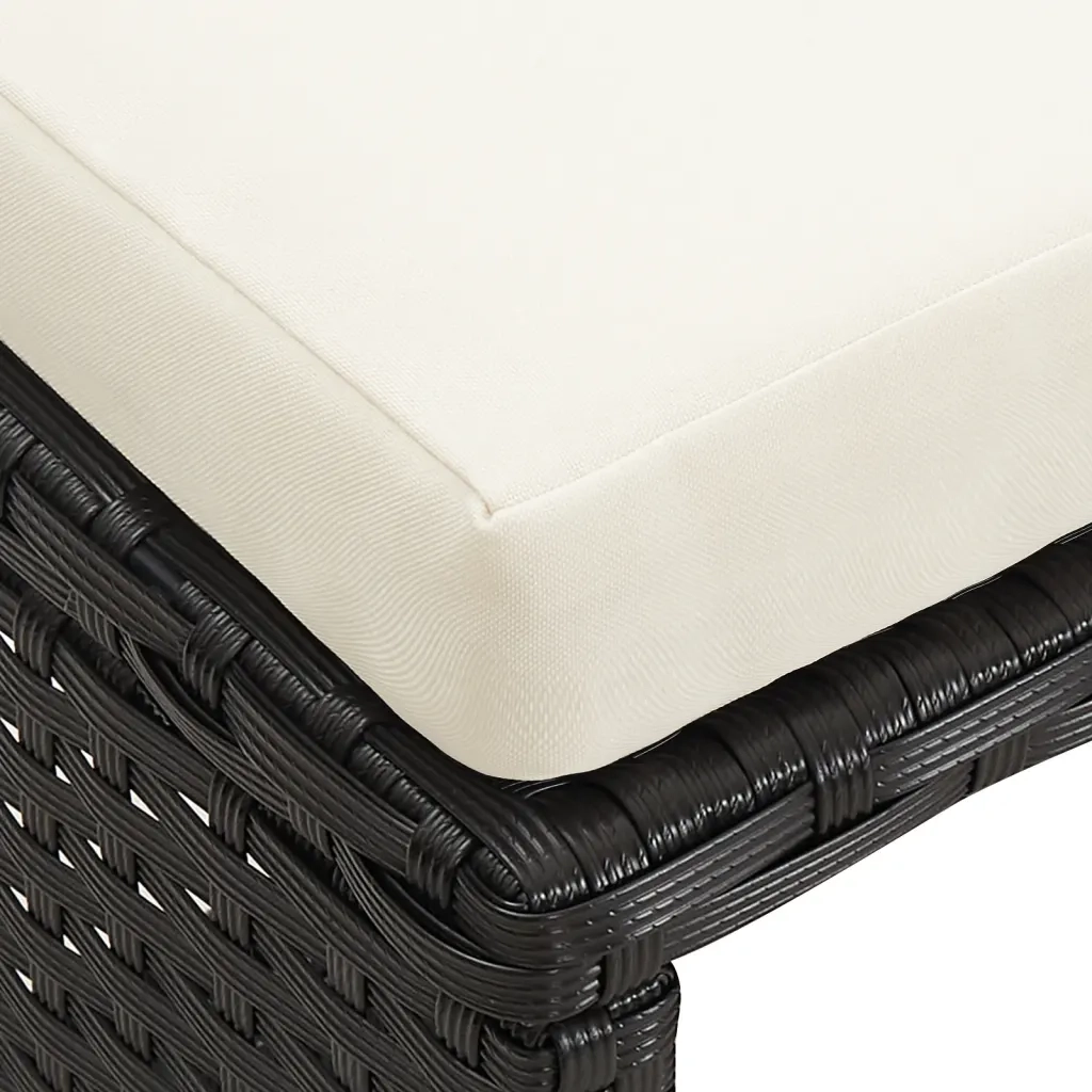 Sgabelli da Giardino 4 pz con Cuscini in Polyrattan Nero CFW5621854