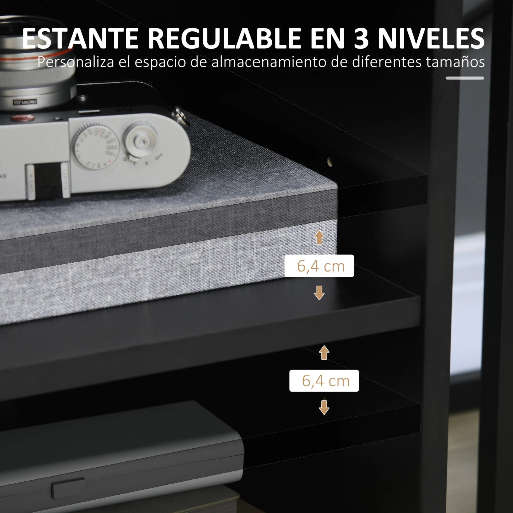 Mobile con ruote ¨C Xylo ¨C Nero 60x50x65,5 cm
