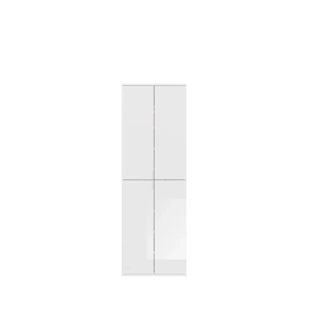 Armadio contenitore 6 porte, 4 cassetti e 1 guardaroba - Bianco e quercia - BODITE