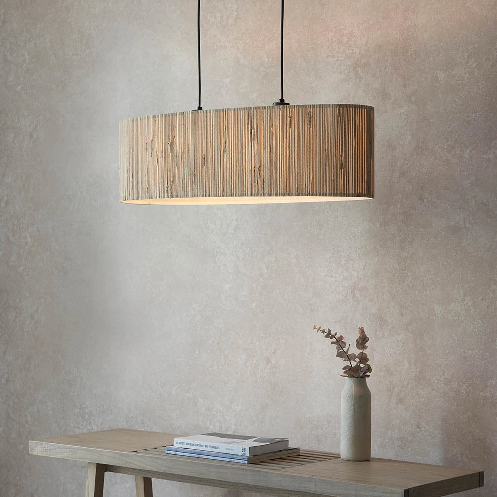 Lampada a sospensione scandinava lineare erba marina 2xE27 Endon