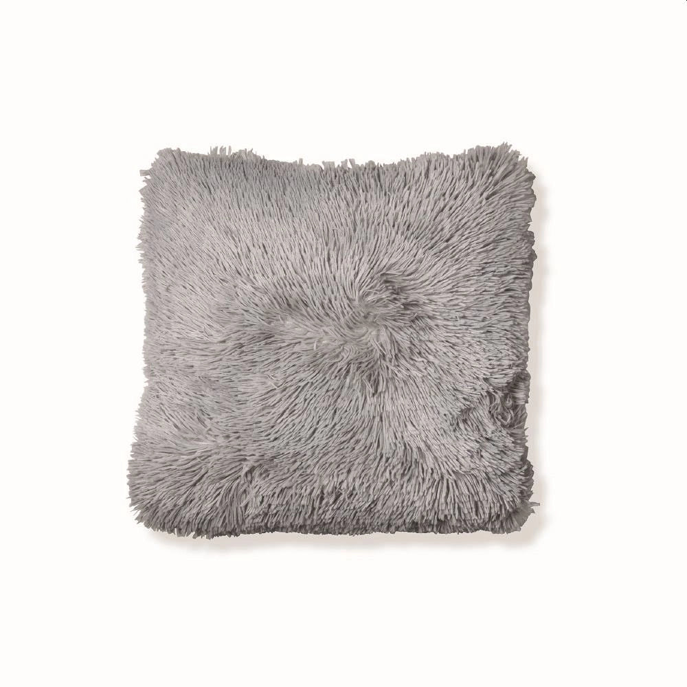 GLAM CUSCINO ARREDO IN ECOPELLICCIA 45 X 45 GRIGIO CHIARO