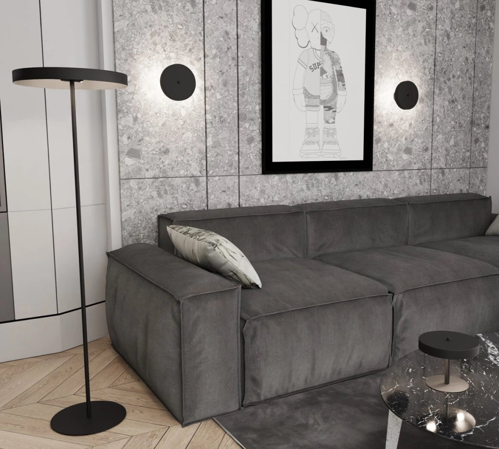 Lampada da tavolo moderna nera piatta 2xG9 8W NEMO Emibig