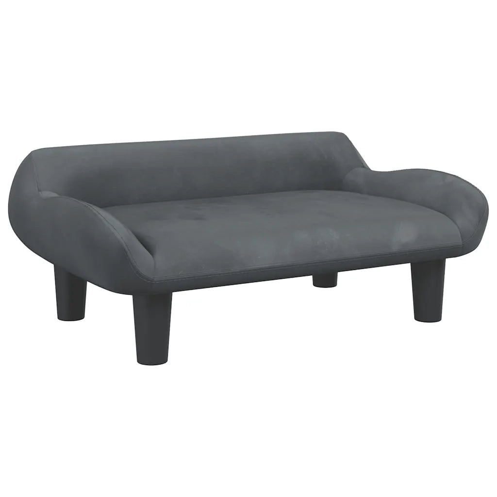 Divano per Bambini-Sofa-Divanetto Grigio Scuro 70x40x24 cm in Velluto
