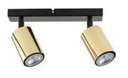 Plafoniera moderna nero/ottone 2 spot GU10 Zoom Sigma