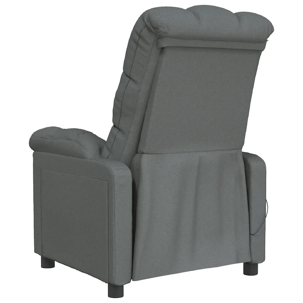 Poltrona Massaggiante Grigio Scuro in Tessuto 342734