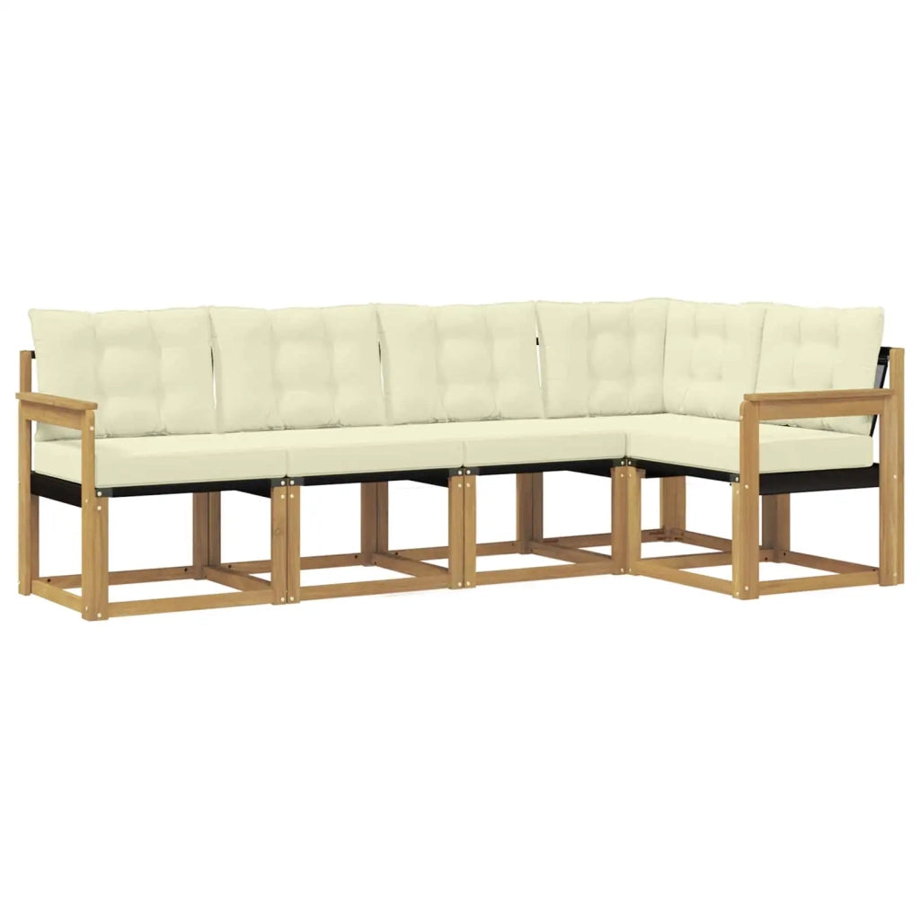 Set di divani da esterno 5 pz Bianco e Crema 3389468
