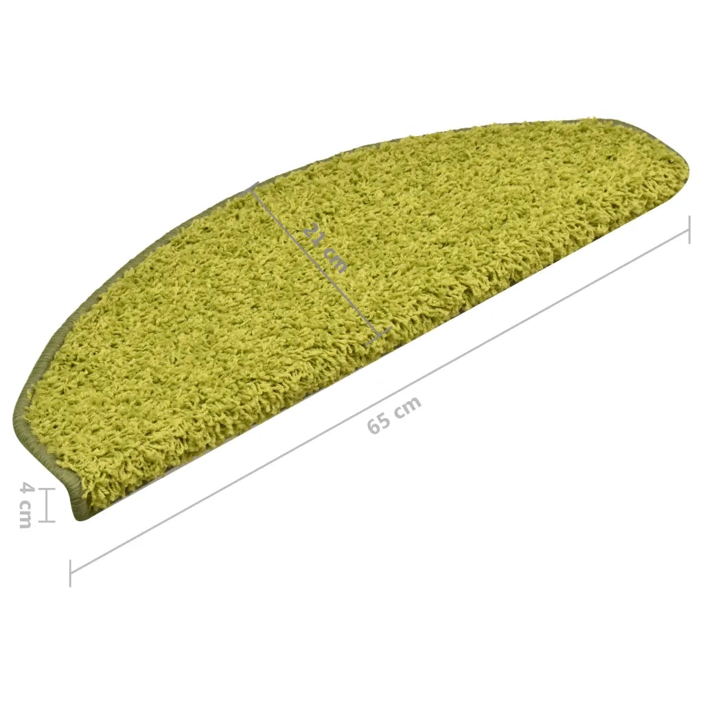 Tappetini per scale 15 pz | Gradini per Scale 65x21x4 cm Verde Semicircolari Grandi