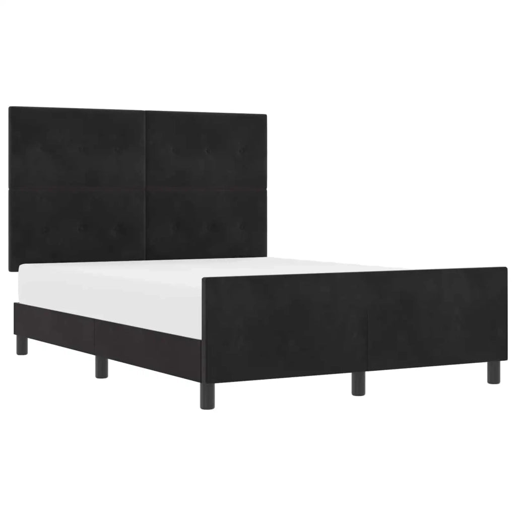 Letto a molle con testiera Nero 140 x 200 cm Velluto