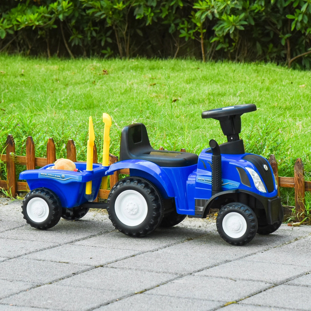 Trattore Cavalcabile per Bambini con Rimorchio ¨C Minimal ¨C Blu 91x29x44cm