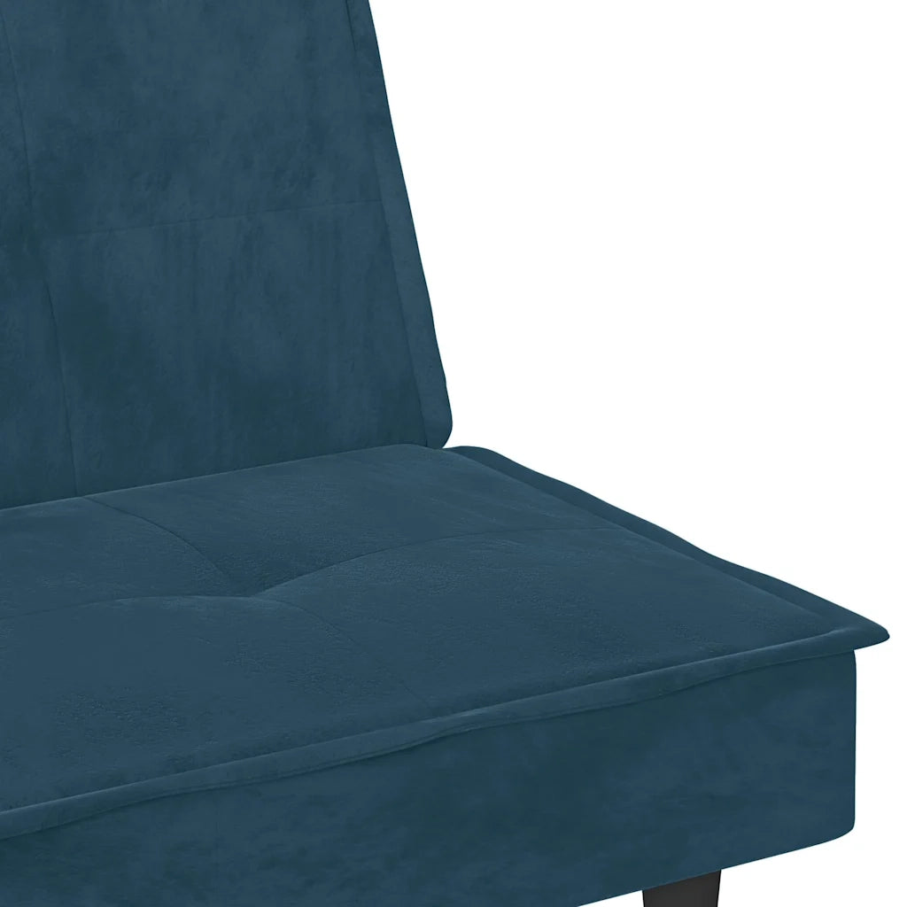 Divano letto | Sof¨¤ letto | Letto singolo con Portabicchieri in Velluto Blu