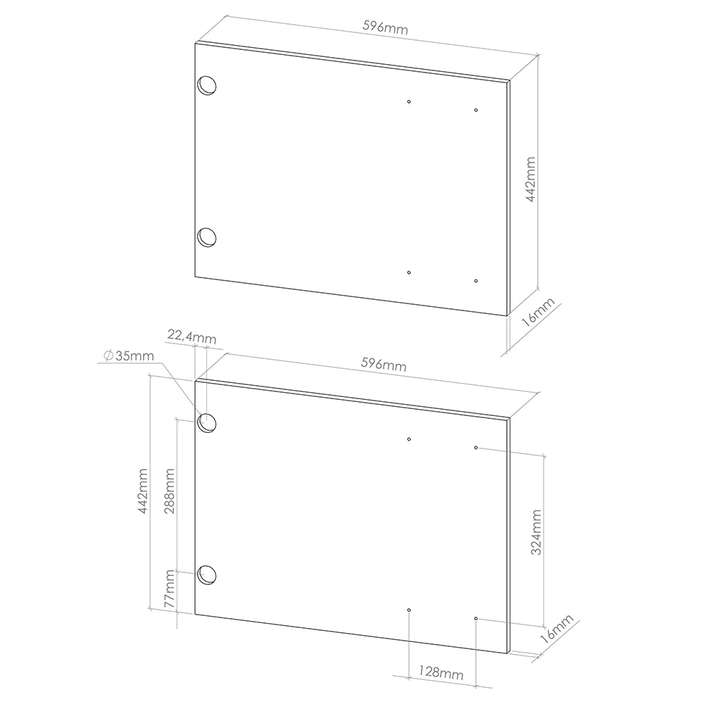 Vicco Frontale cucina Nero lucido 59.6 x 76.6 cm frontale del mobile per mobile da incasso microonde
