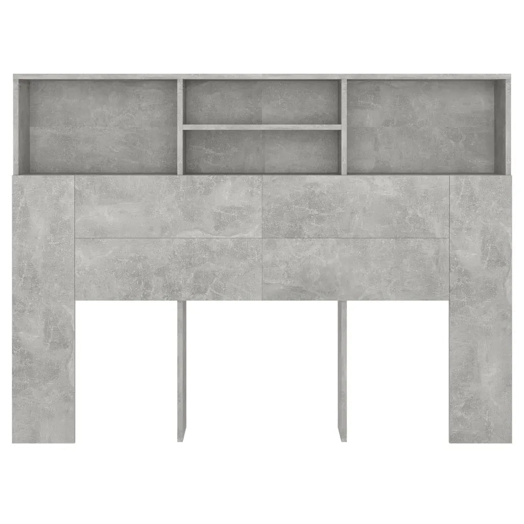 Testiera | Testata con Scomparti Grigio Cemento 140x19x103,5 cm