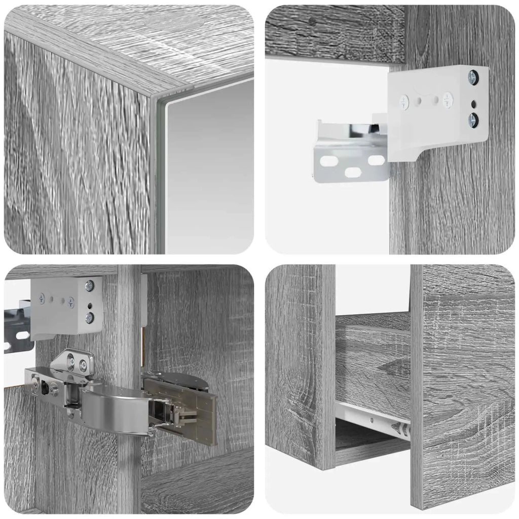 Set di mobili per il bagno 5 pcs Sonoma grigio 3406956