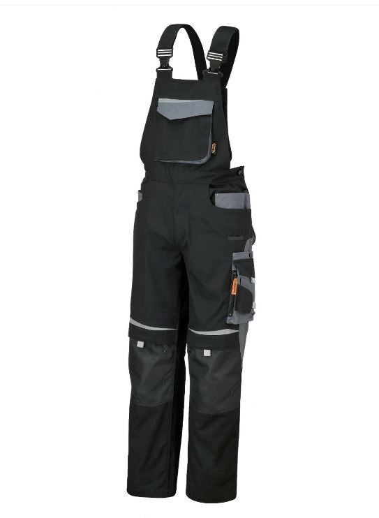Beta 78230001 Salopette da Lavoro Canvas T-C 280 g-m² Rinforzi Cordura Inserti Riflettenti 3M Taglia S colore Nero Grigio