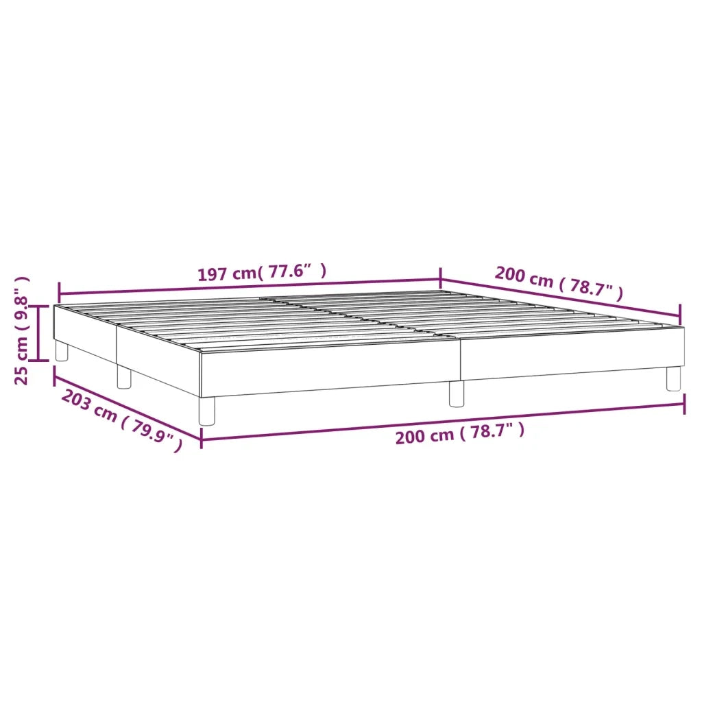 Struttura Letto a Rete a Molle Blu 200x200 cm in Tessuto 3120546