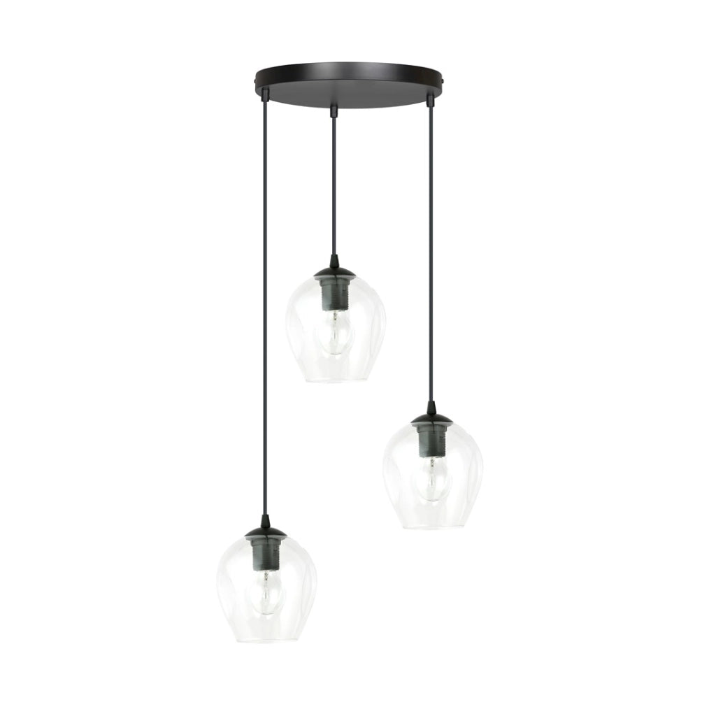 Lampadario Emibig ISTAR Premium 3xE27 in nero trasparente