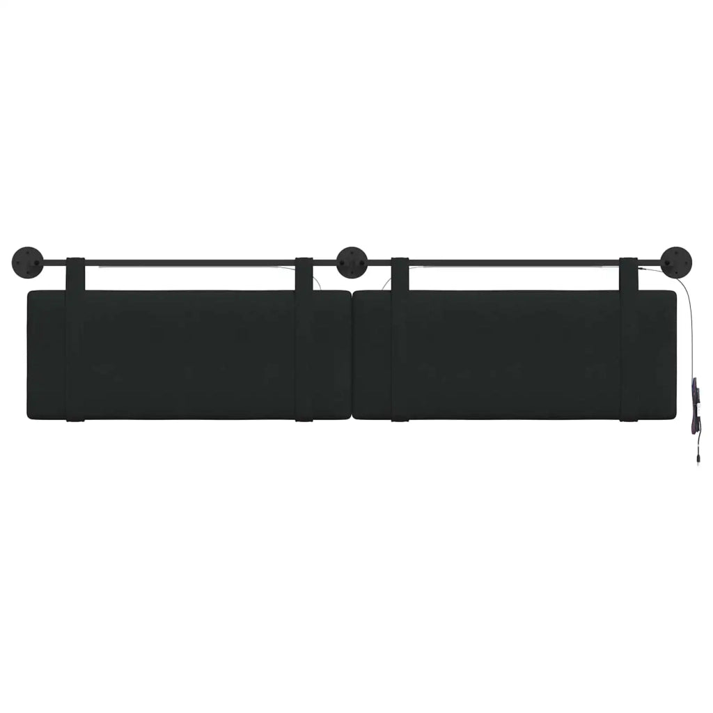 Testiera sospesa Con luce LED Nero Tessuto 3424029
