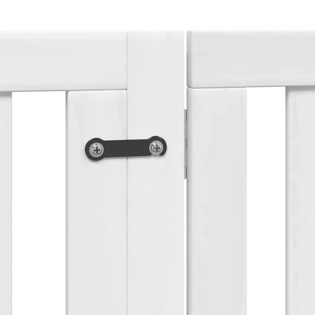Cancello Cani Porta Pieghevole Bianco 6 Pannelli 480 cm Pioppo CFW9011135