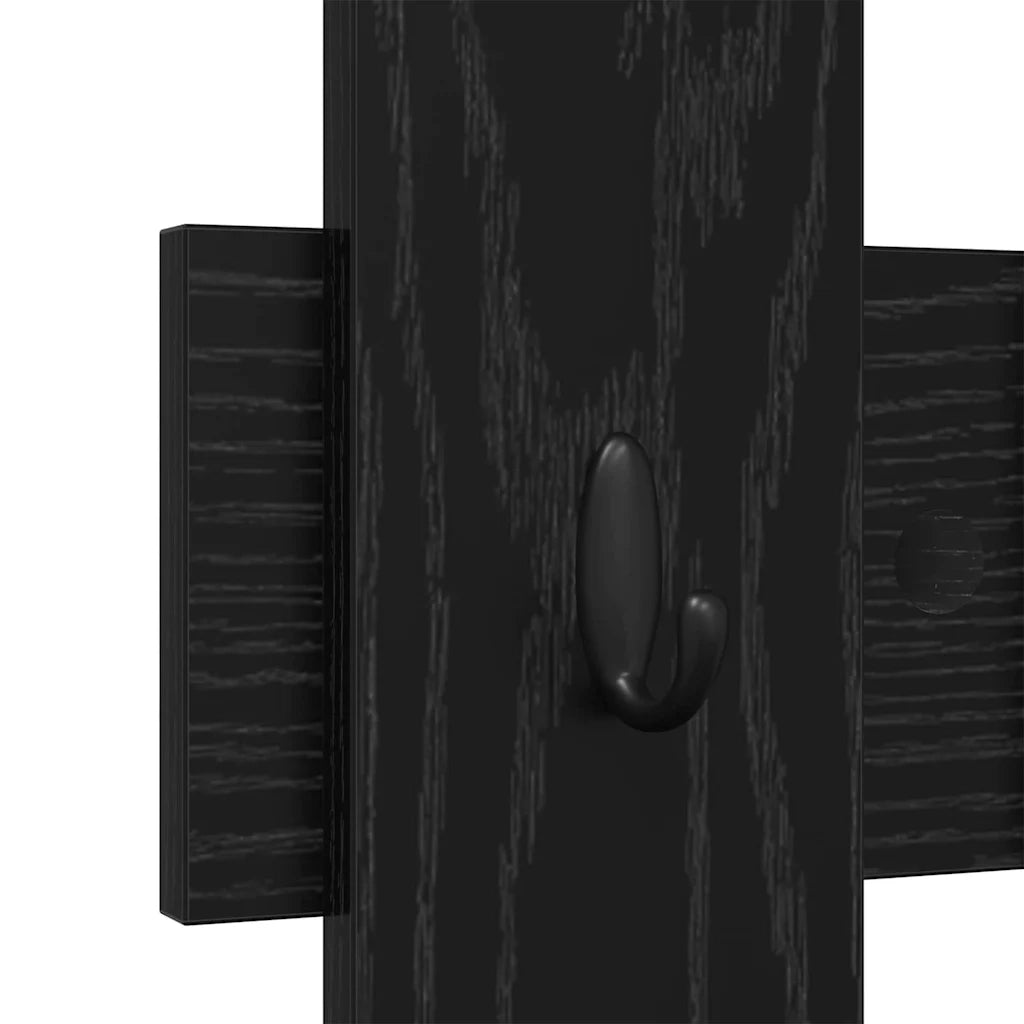 Appendiabiti a muro A parete Rovere Nero 60 x 3 x 82 cm 874476