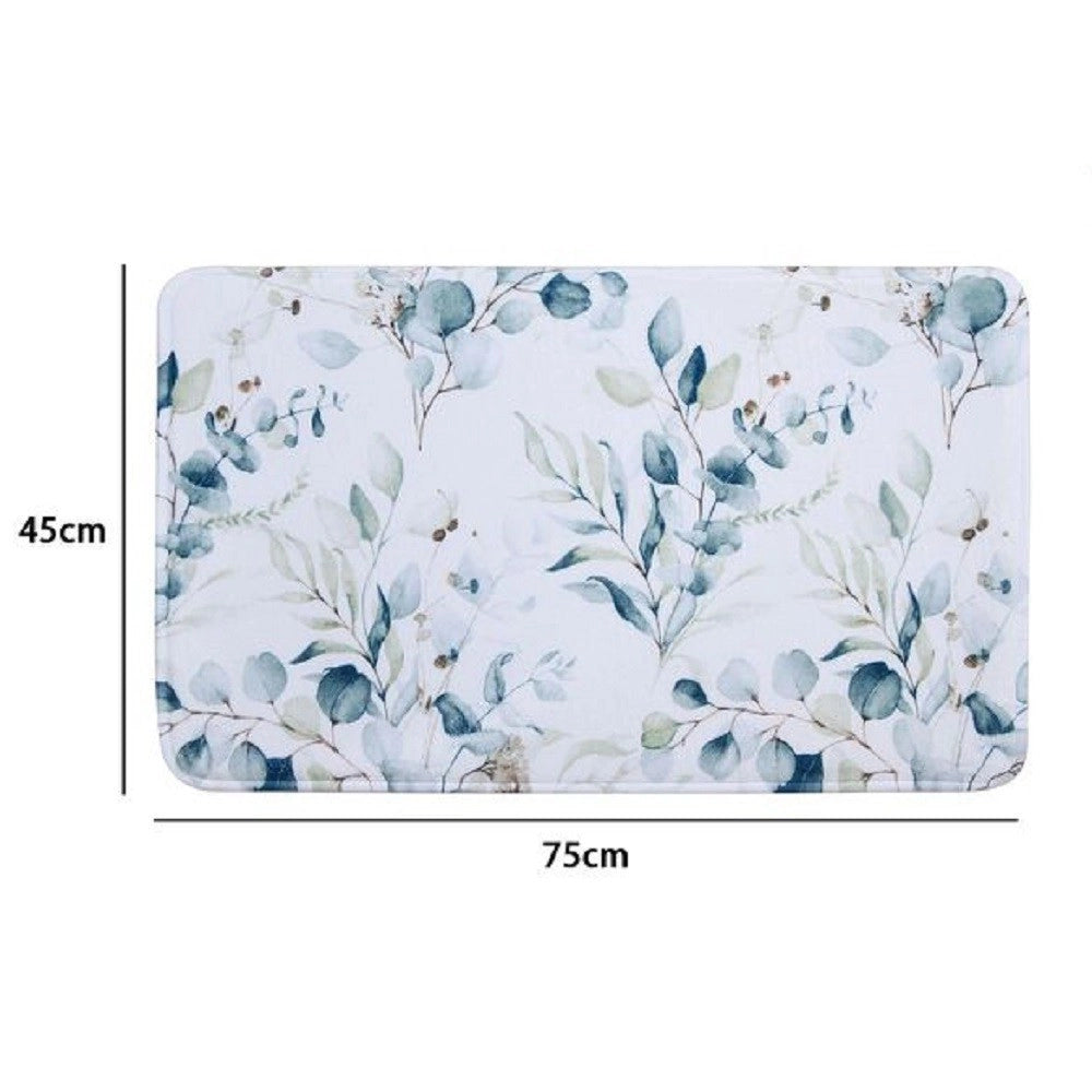 Trade Shop - Tappeto Tappetino Per Arredo Da Bagno 45 X 75 Cm Con Fantasia Fiori Foglie 87060 -