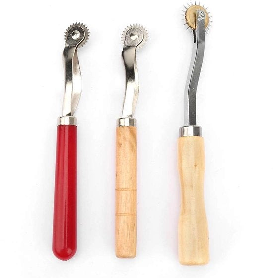 Tracciatore professionale 3 in 1 - Naaigereedschap con punta tagliante - Marcatura stecchi - Faccia in acciaio inossidabile - Per lavorare con pelle/papier/stoffa/legno - Rotolino da cucire