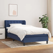 Giroletto a Molle con Materasso-Struttura Letto Blu 90x200 cm inTessuto 913220