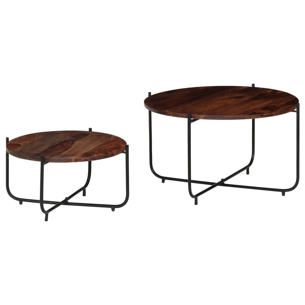 Set Tavolini da Salotto 2 pz in Massello di Acacia 60x35 cm 246015