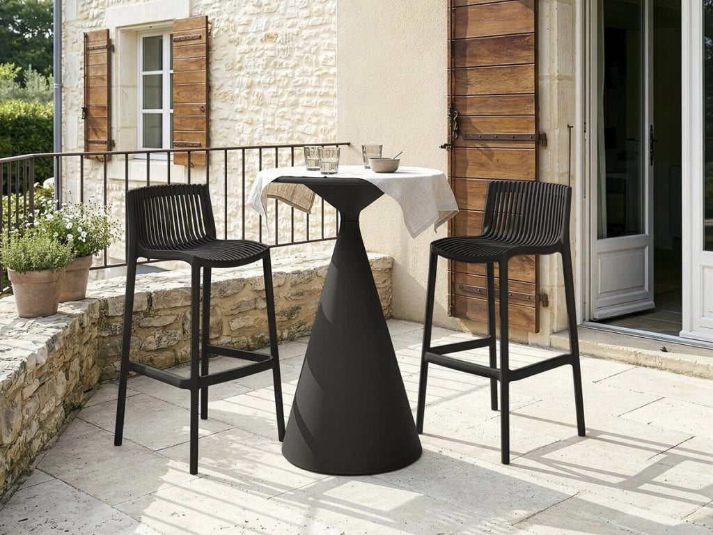 Set di 2 seggioloni impilabili in plastica "Néora" - Nero