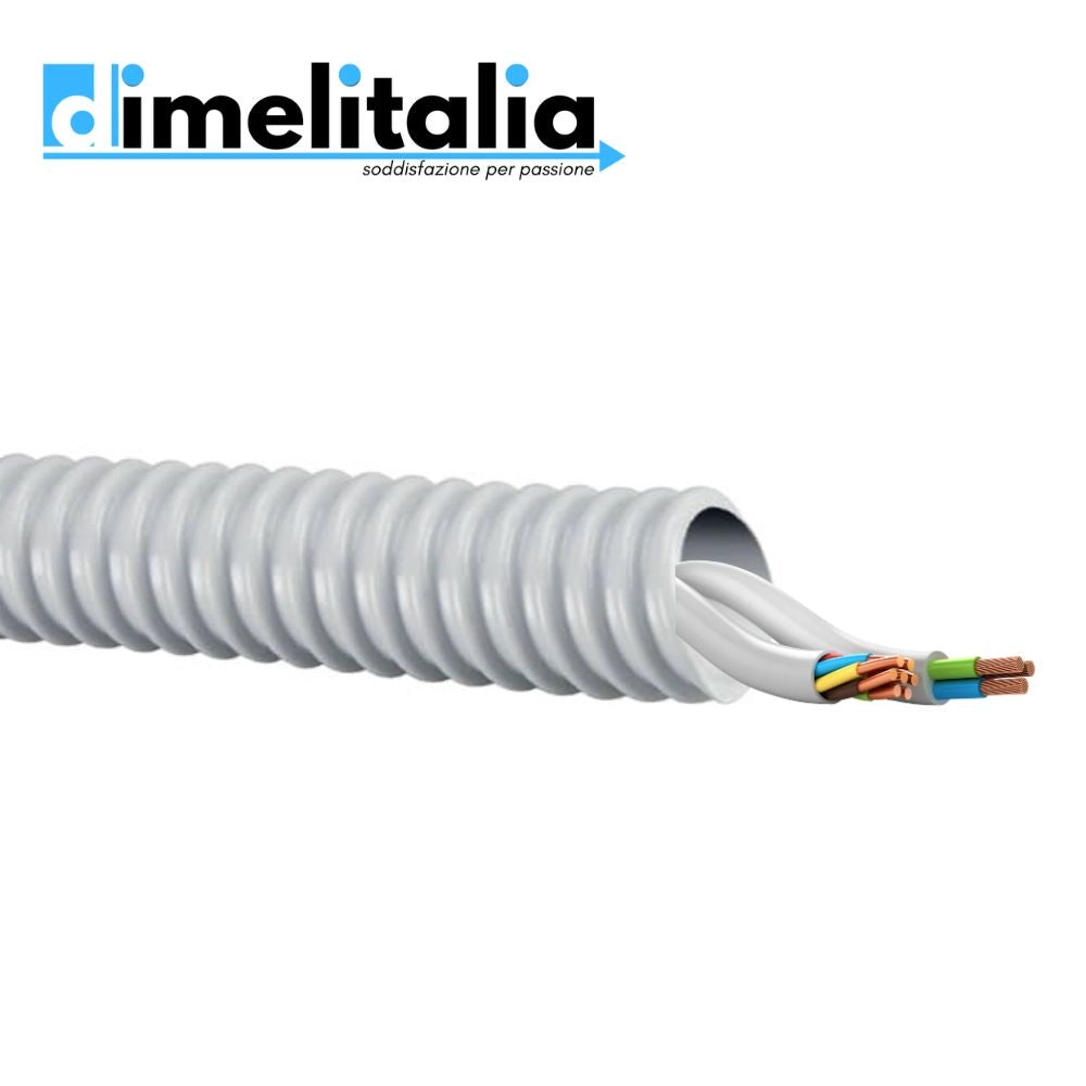 Tubo guaina spiralata grigia flessibile in pvc 10 metri per cavi elettrici *** diametro 16 millimetri, confezione 1