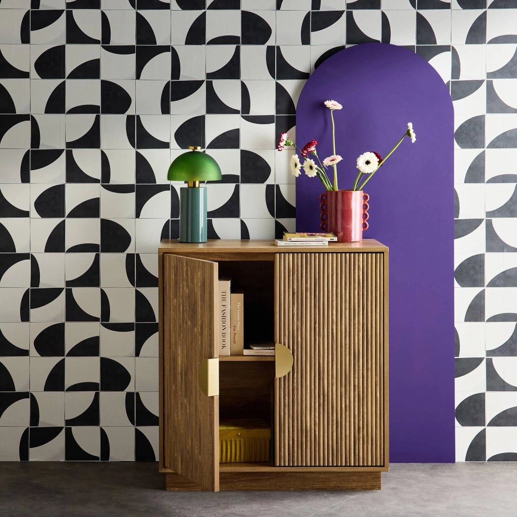 Credenza esotica a 2 ante, 80cm, effetto legno miele