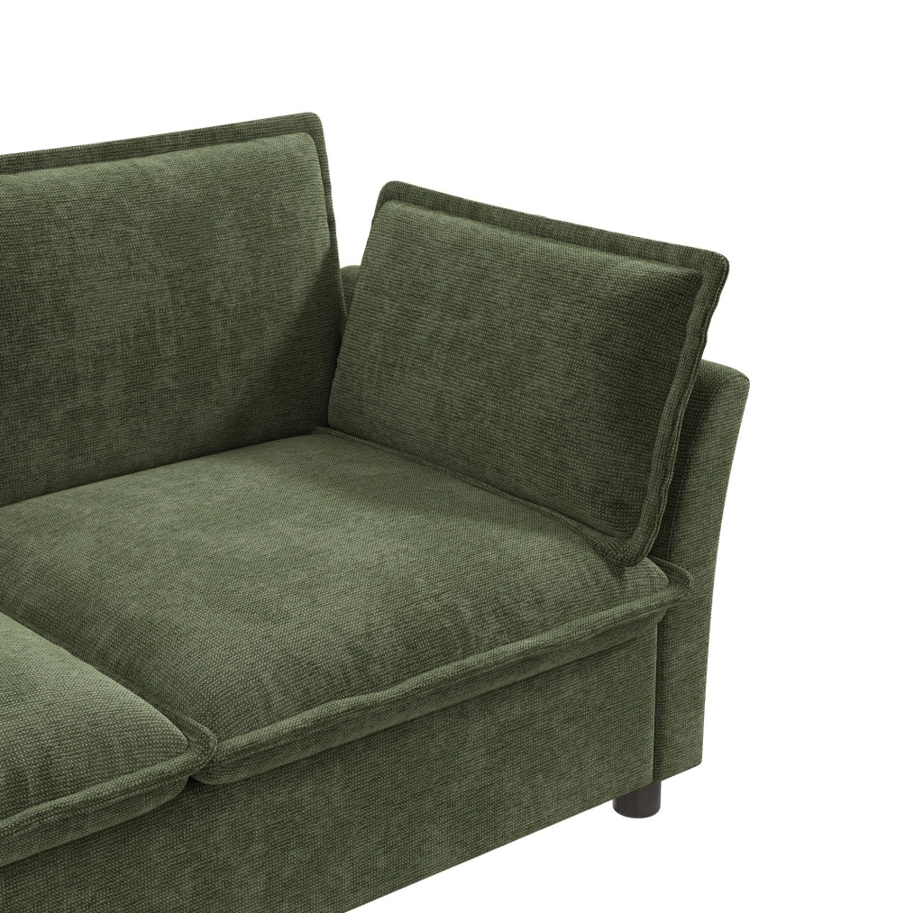 Poltrona singola con braccioli 90 x 81 x 87 cm in tessuto Chenille verde