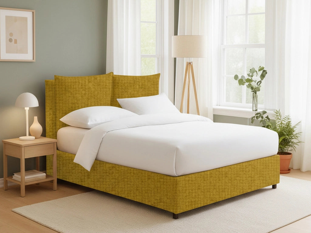 Todmorden, Letto Singolo Sfoderabile Made in Italy, Giallo Ocra
